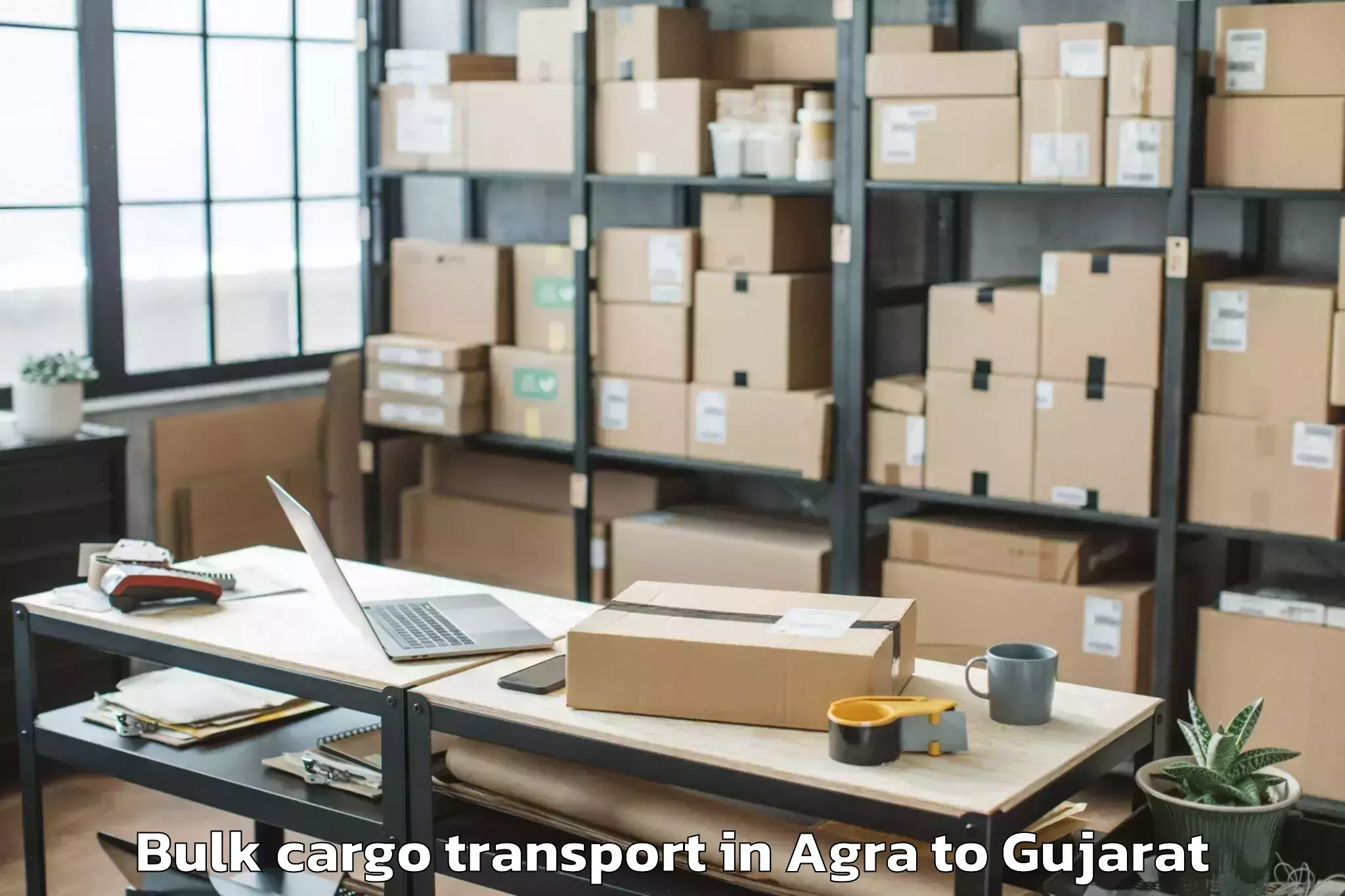 Book Agra to Kundla Bulk Cargo Transport Online